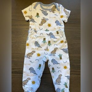 Chickpea Dinosaur Onesie with Matching Footed Pants